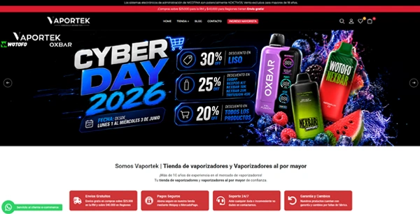 desarrollo web para tiendas de vaporizadores